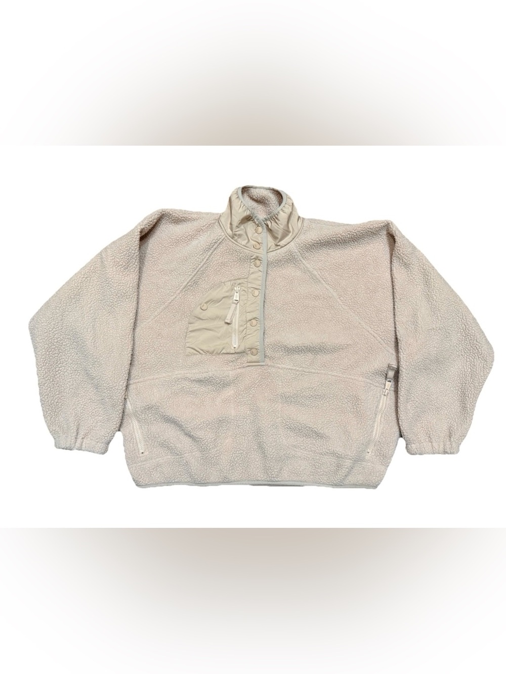 Free People Movement Hit the Slopes Fleece Jacket Women’s Size Medium Canvas - Picture 4 of 10